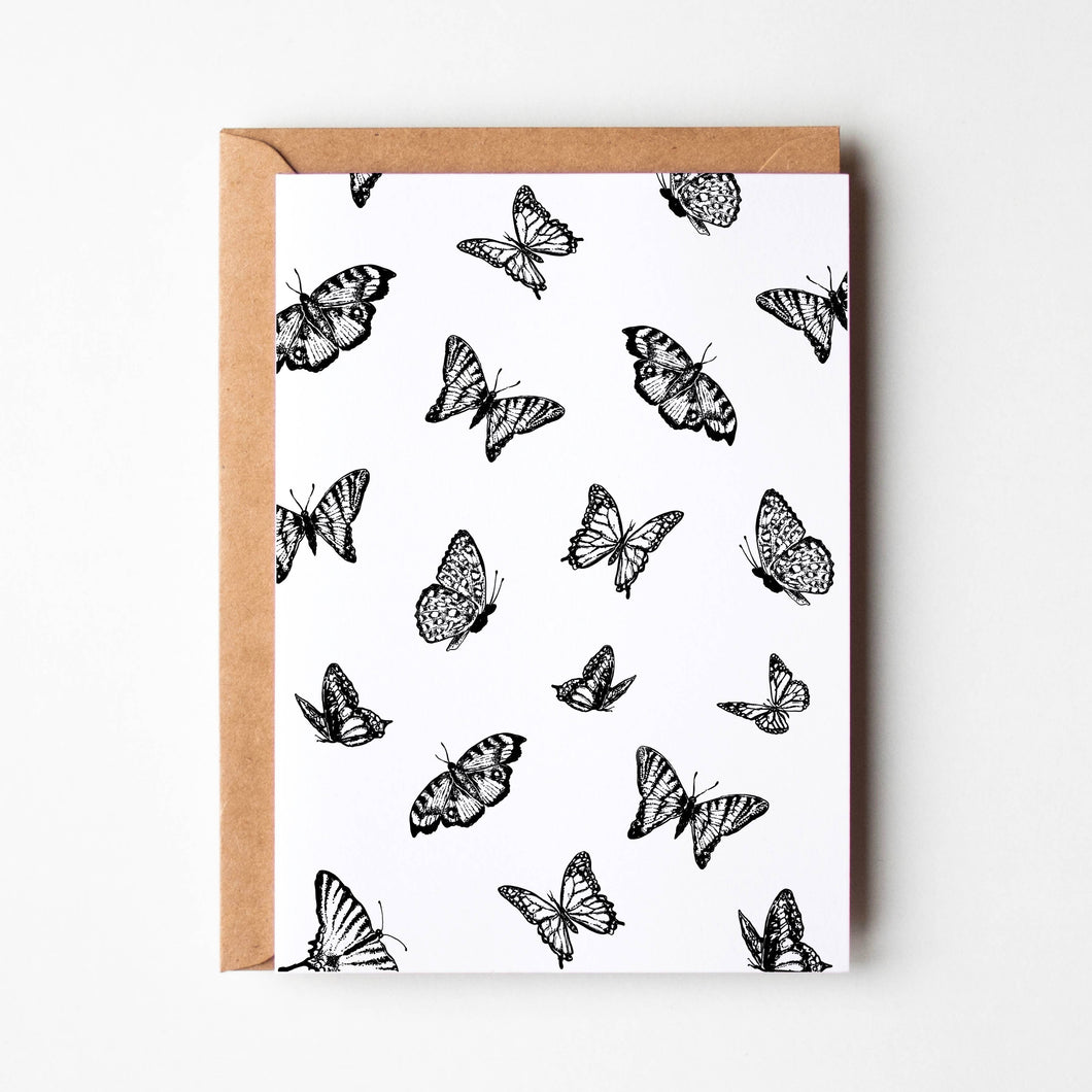 Black and White Butterflies Greeting Card