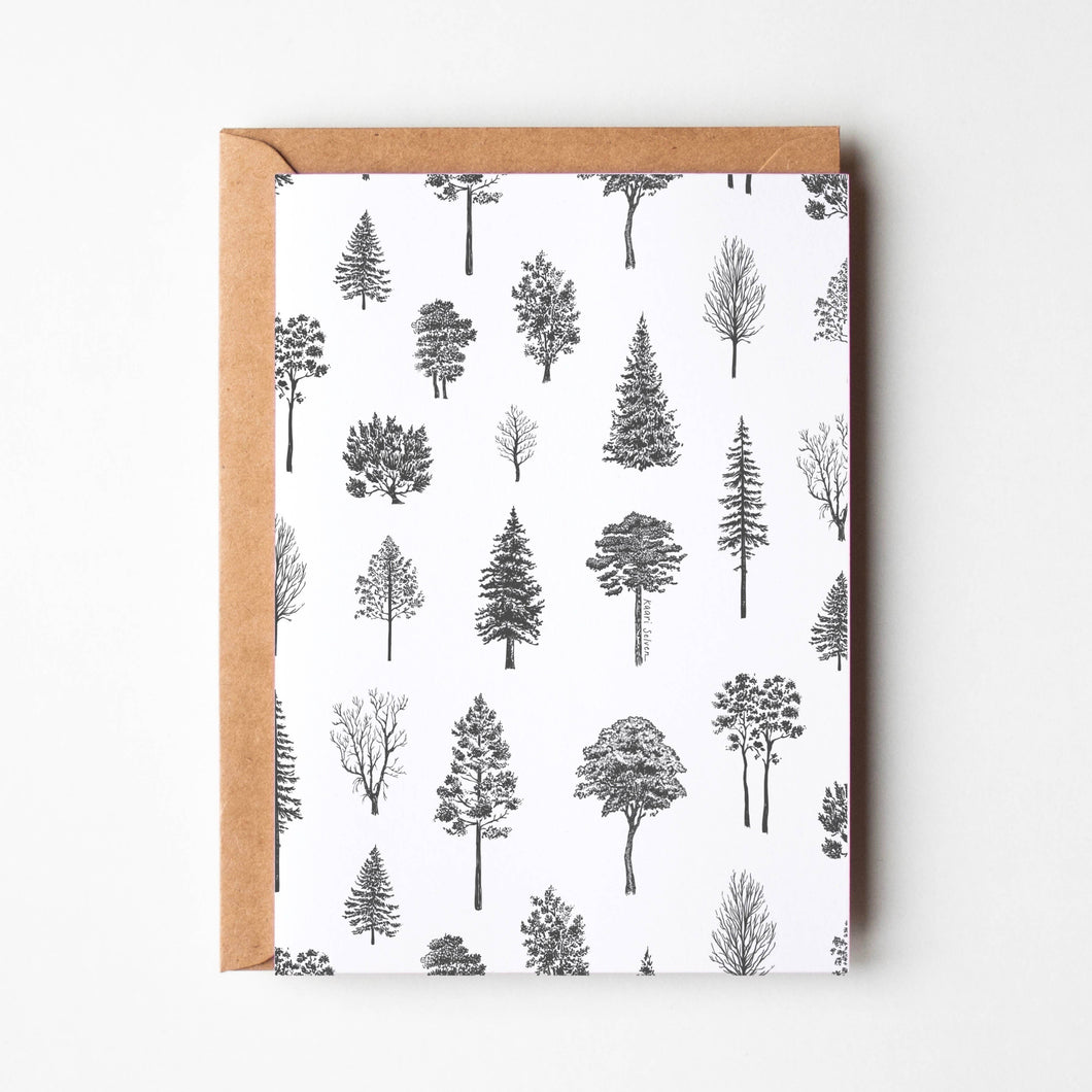 Black and White Trees Greeting Card
