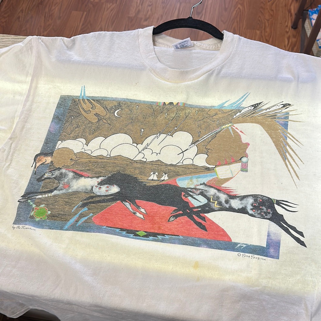 Lightning Mountain T-Shirt, Gina Gray, 1995 Vintage, XL