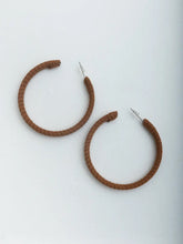 Suede Leather Wrapped Hoop Earrings
