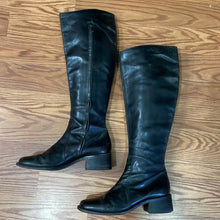 Joan & David Tall Boots, Black Leather, US W8, 1990's Vintage