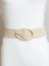 Raffia Oval Buckle Belt
