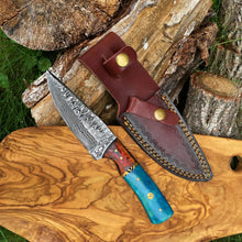The Black Walnut Damascus Knife, Drop- Style blade