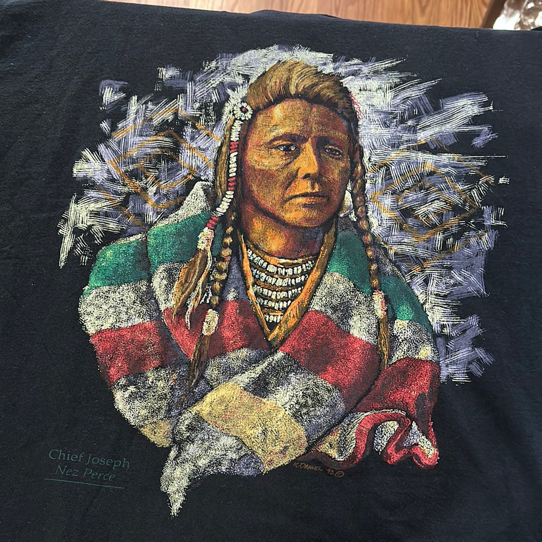 Chief Joseph New Perce T-Shirt, K. Daniel, 1993 Vintage, XL
