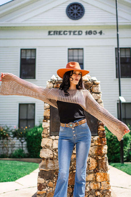 Loom Knitted Cropped Sweater