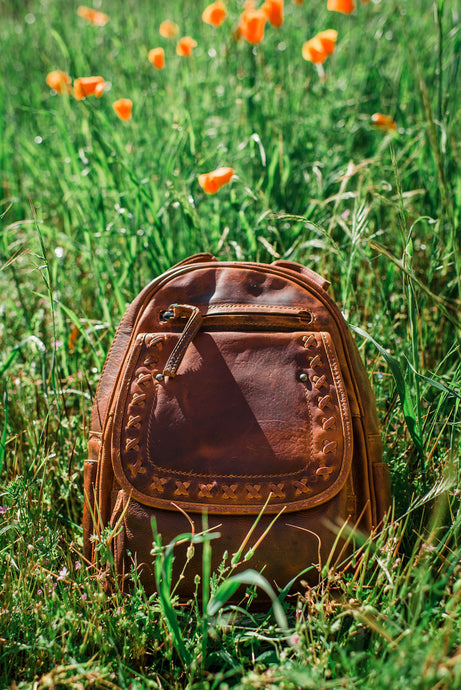 Concealed Carry RFID Leather Backpack