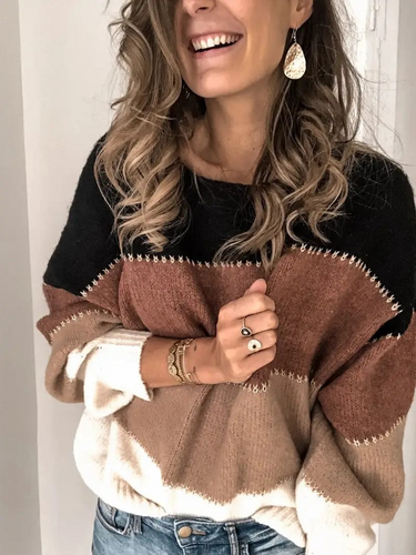 Color Block Knitted Sweater