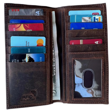 Cowhide Leather Checkbook Wallet