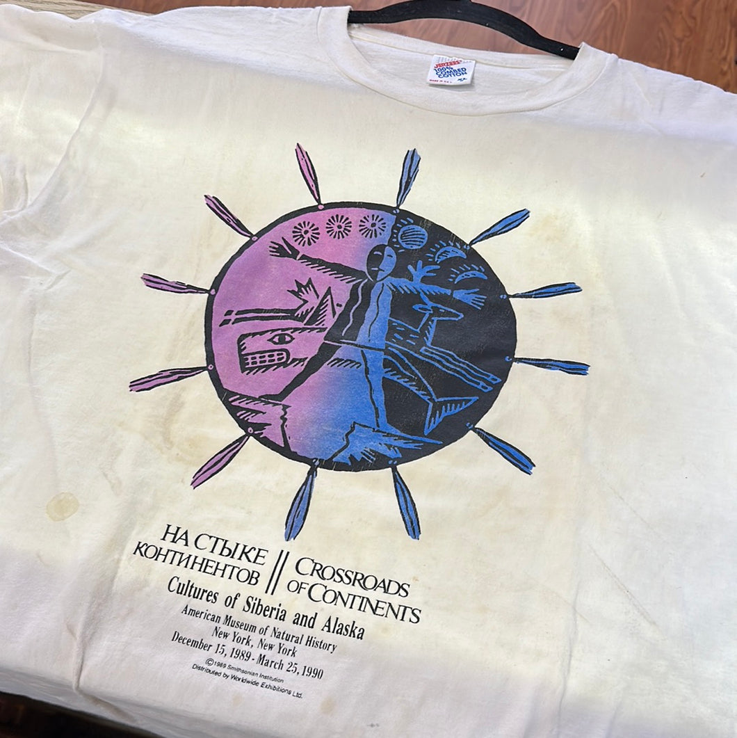 Crossroads of Continents Graphic T-Shirt, Museum of Natural History, 1989 Vintage, XL