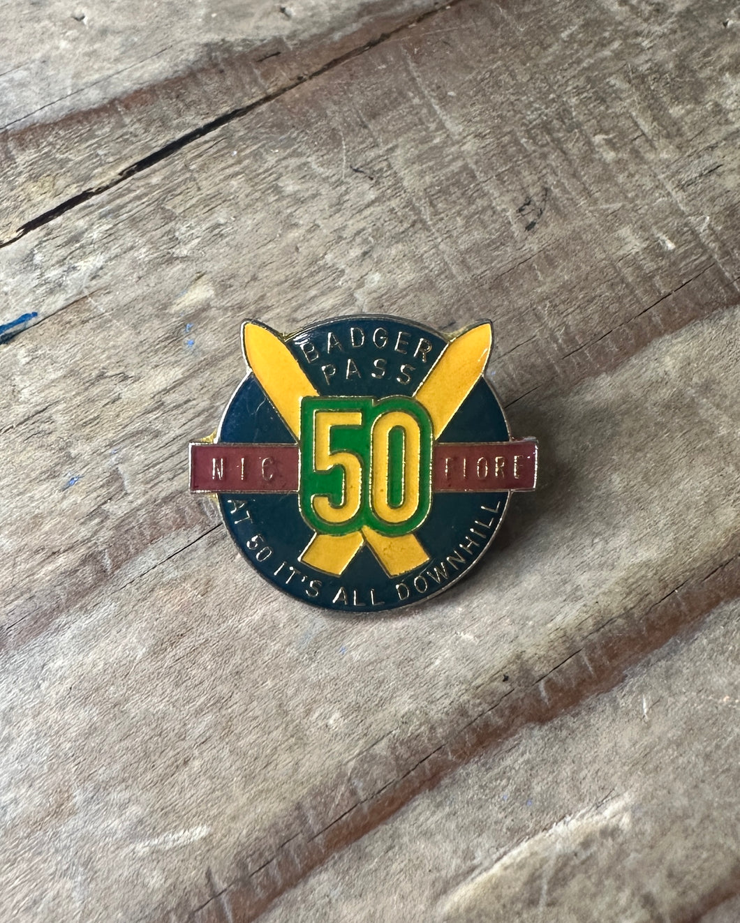 Badger Pass Pin, 50 Year Anniversary, 1985 Vintage