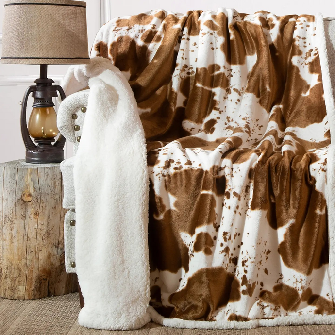 Hair On Hide Plush Sherpa Throw
