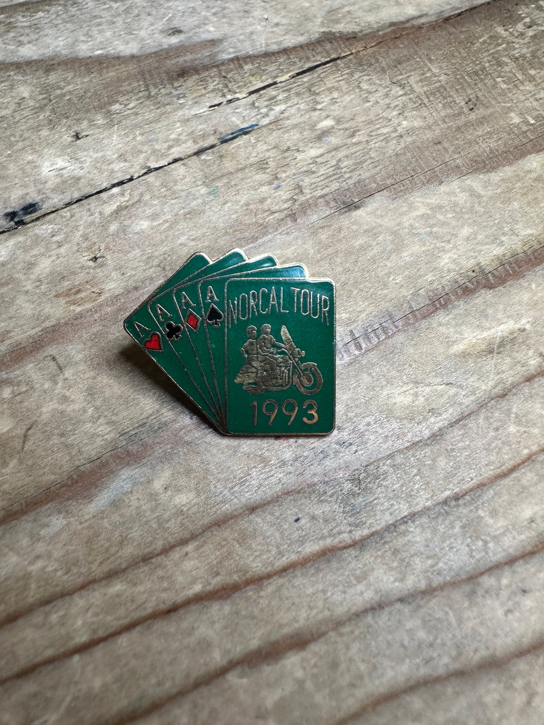 Nor Cal Motorcycle Tour Pin, 4 of a Kind, 1993 Vintage