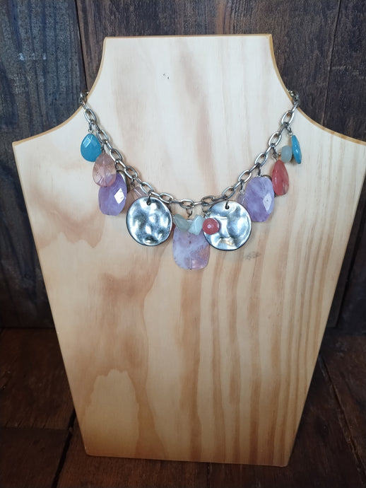 Vintage ROX Multi-Colored Gem Necklace