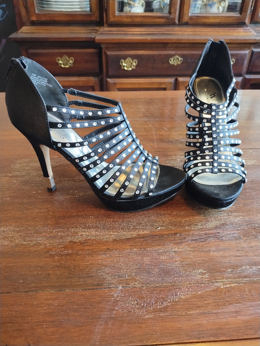 Worthington 7 1/2 Rhinestone Straps High Heels (Sold-As-Is)