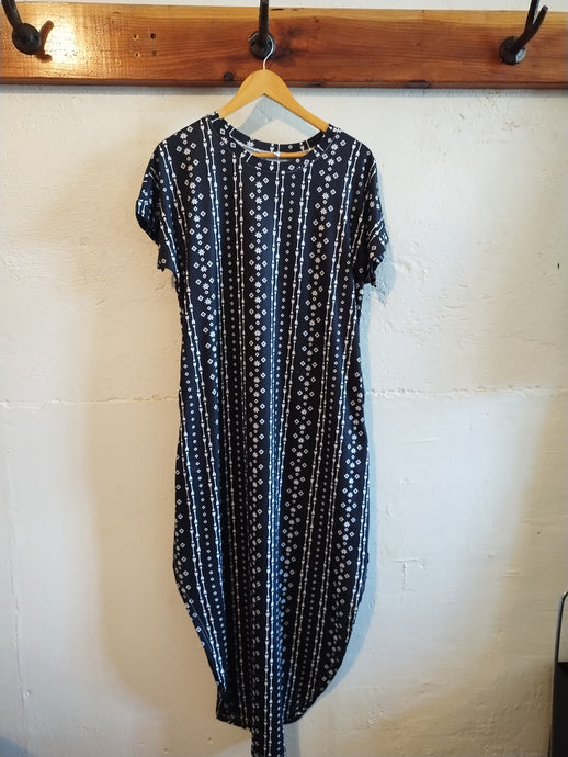 Boho Casual Loose Split Maxi Dress with Pockets