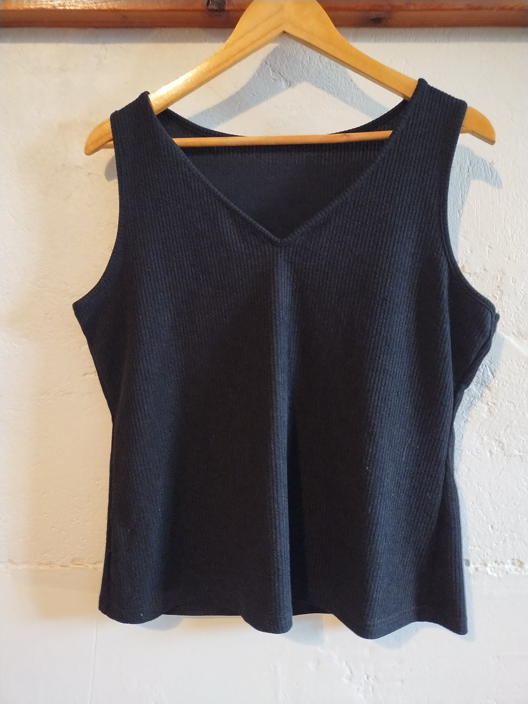 Black Ribbed Tank Top