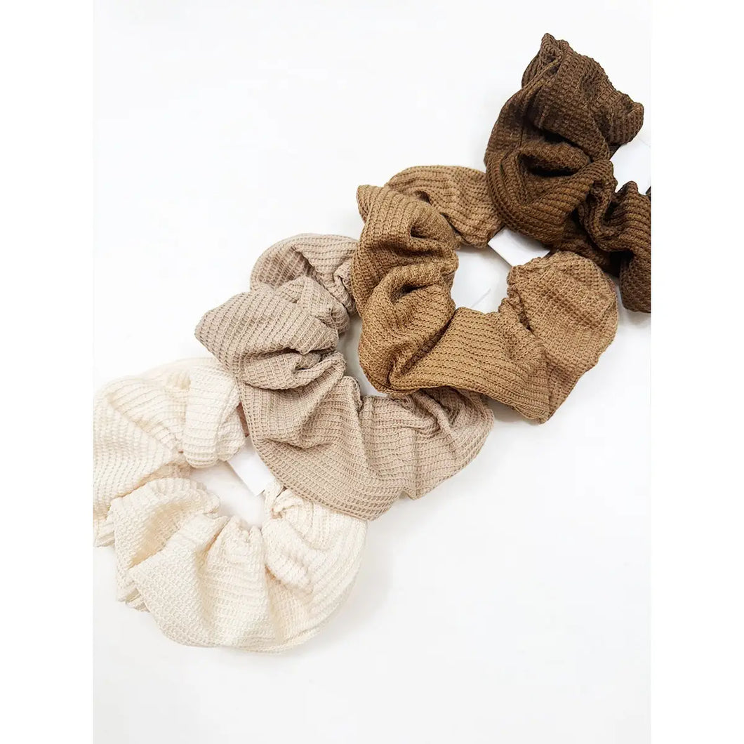 Neutral Tone Waffle Scrunchies