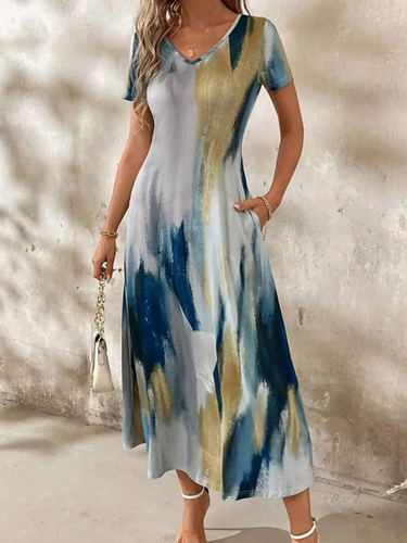Temperament Waist Short Sleeve Dress