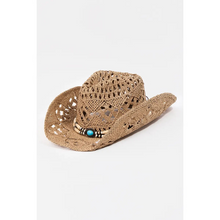 Straw Braided Beaded Hat