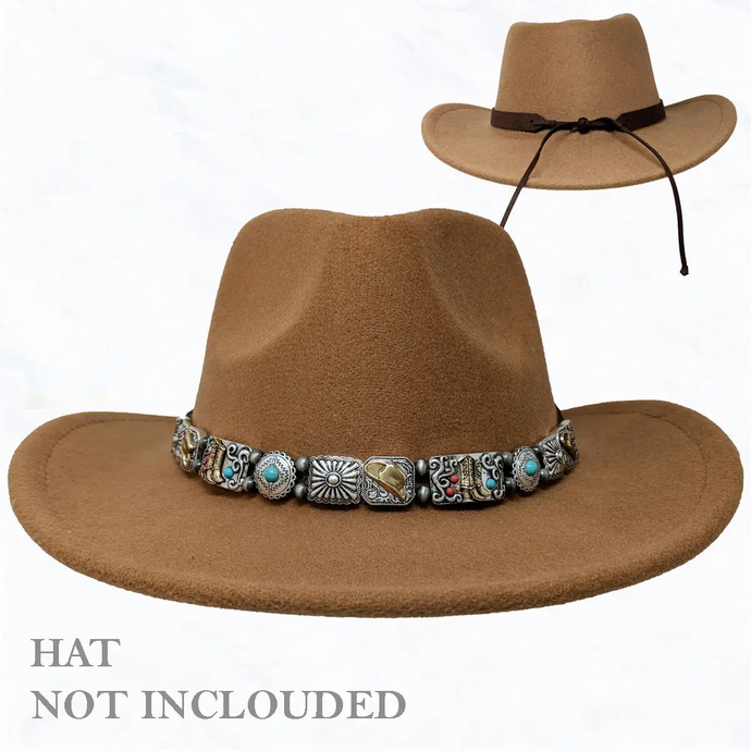 Adjustable Studded Suede Hat Band
