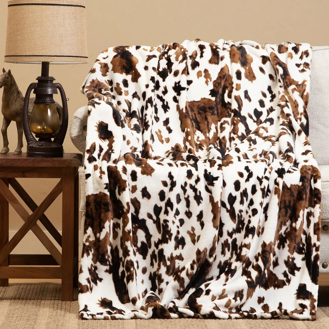 Wrangler Tri-Color Cowhide Throw