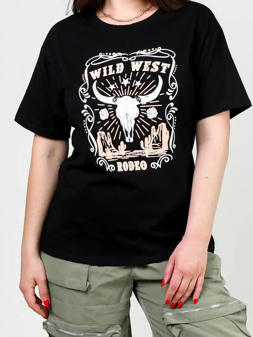 Ezwear Letter Graphic Drop Shoulder Tee