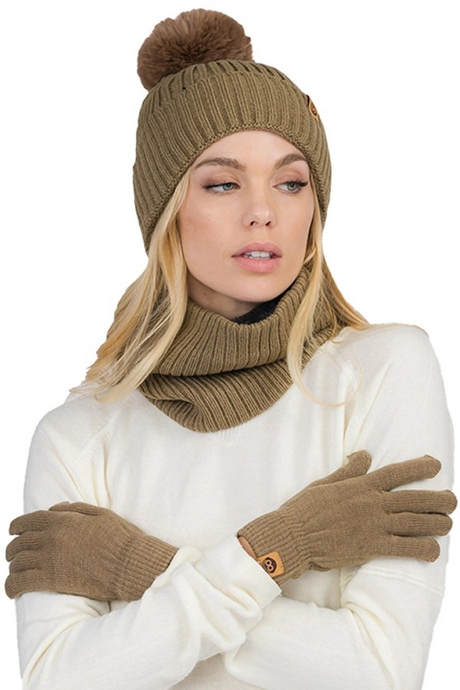 Ribbed Beanie Set