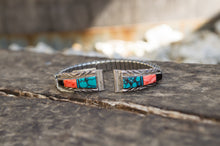 Zuni Inlay Watch Strap with Turquoise, Spiney Oyster, & Onyx