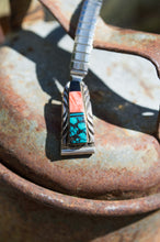 Zuni Inlay Watch Strap with Turquoise, Spiney Oyster, & Onyx