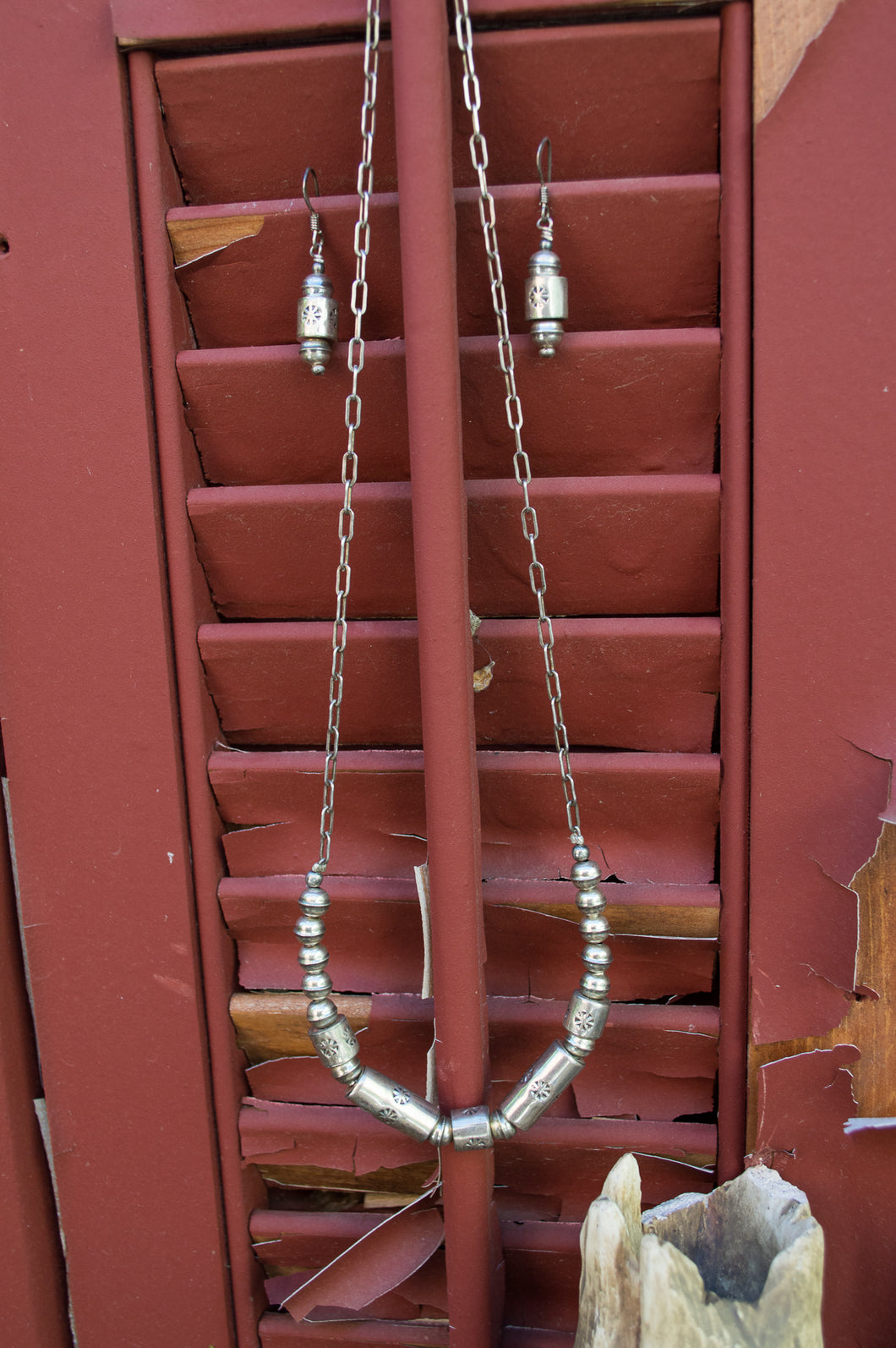Navajo Sterling Silver Necklace & Earrings