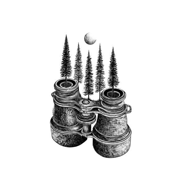 The Forested Binoculars Art Print
