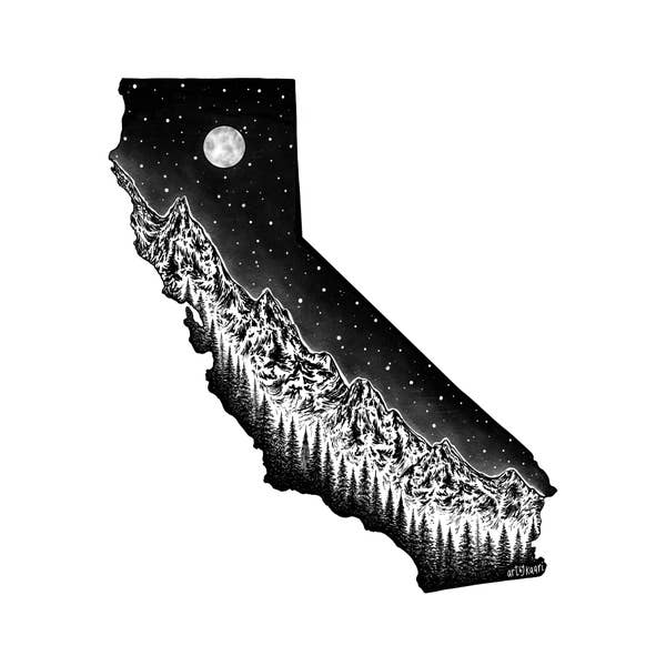 The California and Sierras Art Print