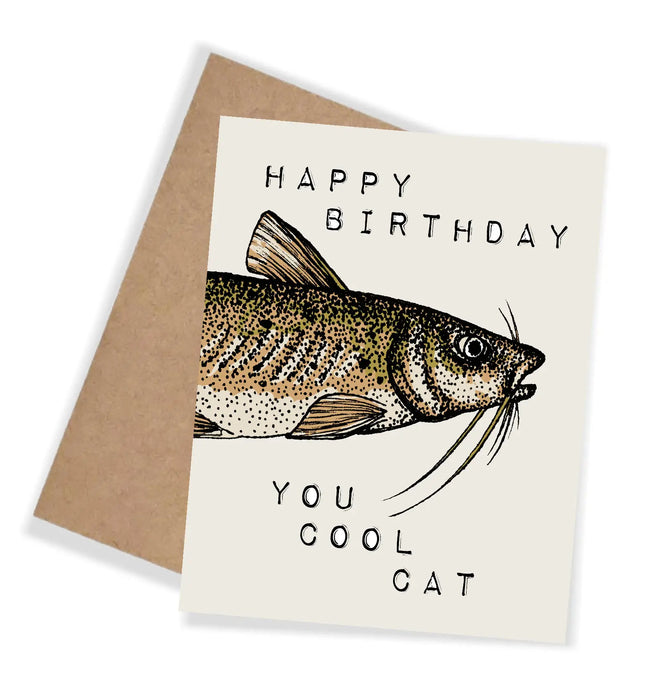 The Happy Birthday You Cool Cat Fishing Card