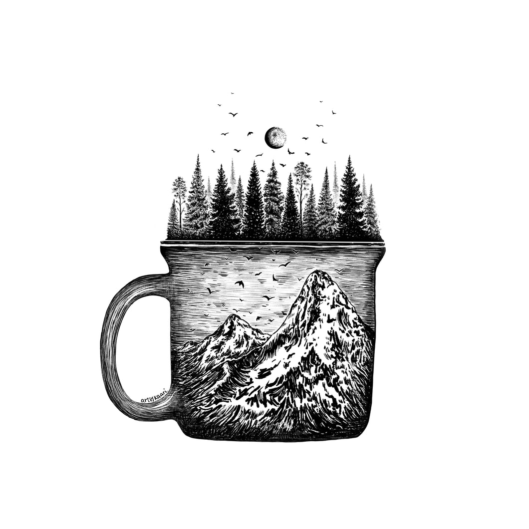 The Forested Coffee Mug Art Print