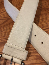 Vintage White Ostrich Leather Belt