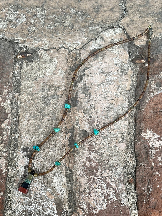 Vintage Beaded Turquoise and Mixed Stone Necklace